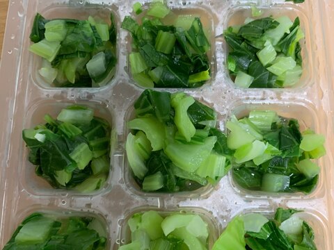 レンジて簡単!離乳食で使えるちんげん菜のストック
